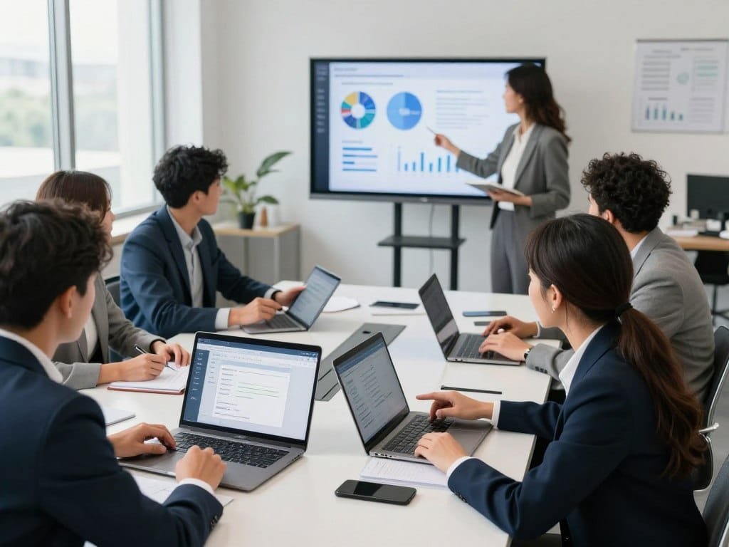 Small business team testing CRM tools and email integration