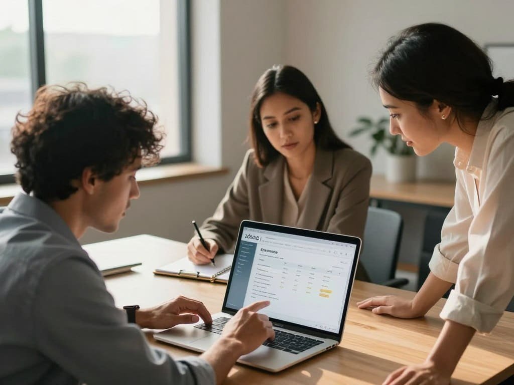 Small team reviewing Zoho Invoice project and user limits
