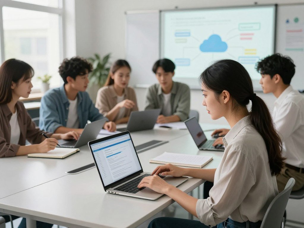Student uses cloud computing examples for shared class files Student uses cloud computing examples for shared class files
