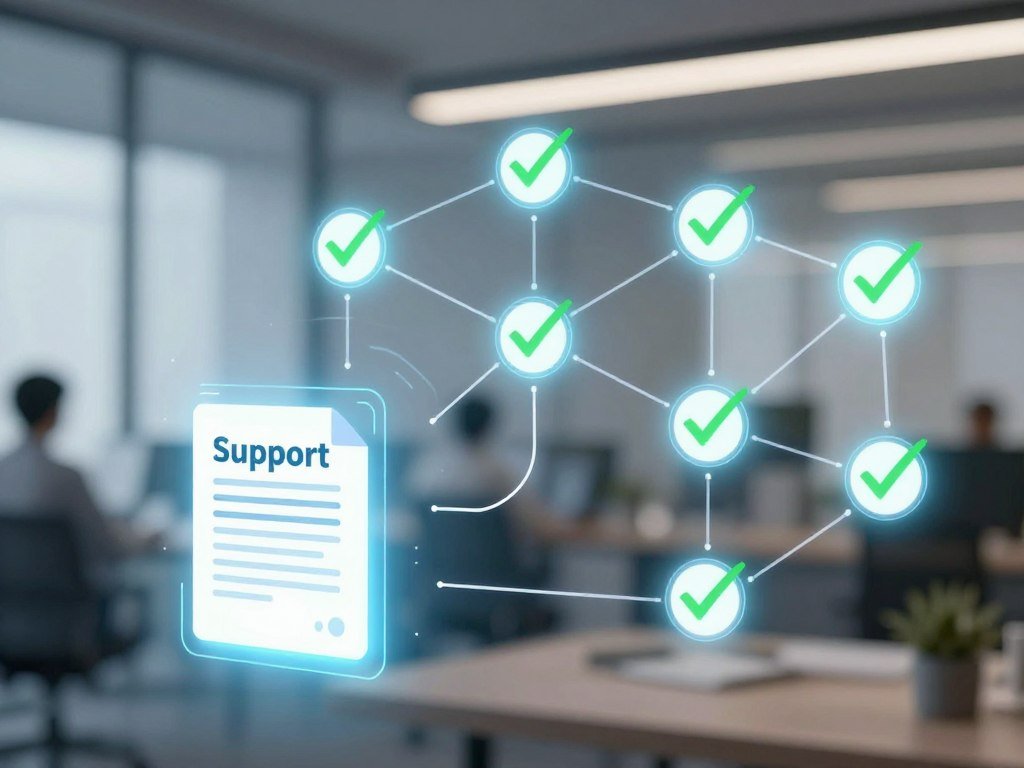 Support ticket moving through a DAG with checked model outputs Support ticket moving through a DAG with checked model outputs