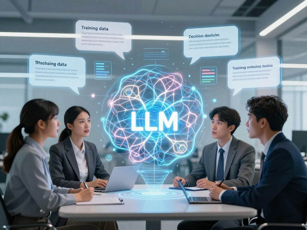 Training text and human feedback shape an LLM's responses