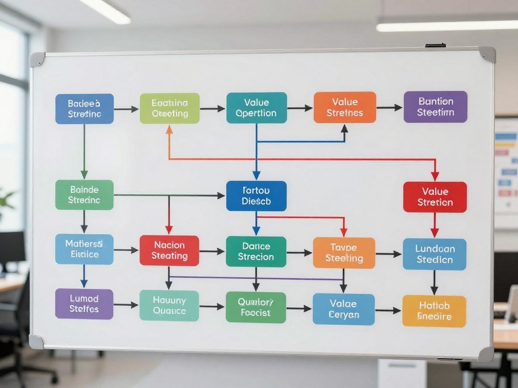 Value stream map showing operations process delays and handoffs Value stream map showing operations process delays and handoffs