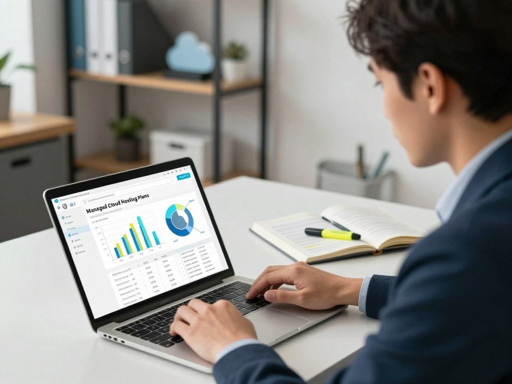 WordPress website owner comparing managed cloud hosting plans WordPress website owner comparing managed cloud hosting plans