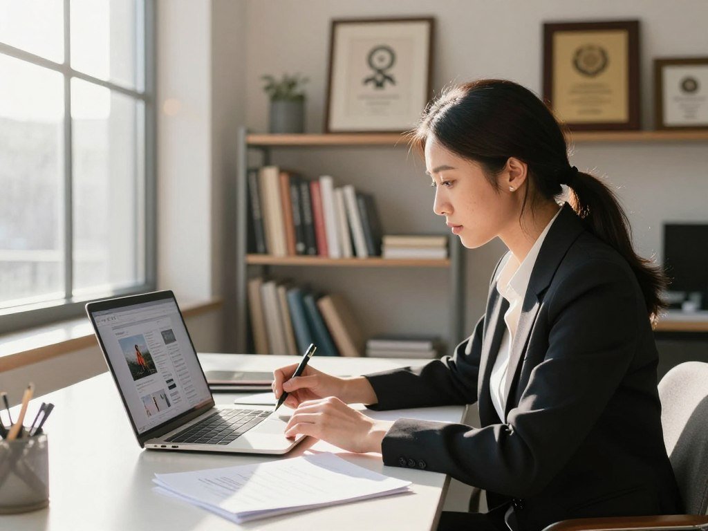 Writer adding firsthand examples to distinctive website content