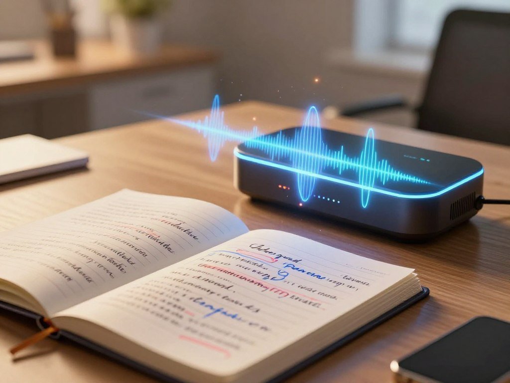 Written script becoming speech through a voice generation model